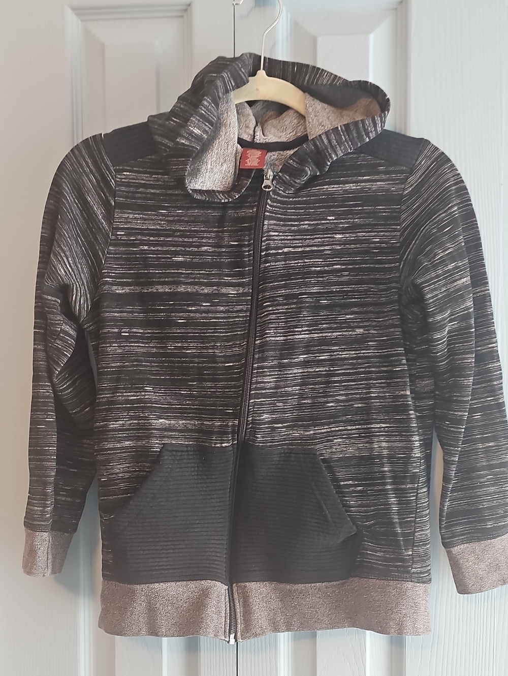 Arizona Jean Company Black Heathered Hooded Zip Jacket